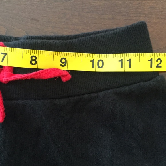 Disney Girls Pants L Black Mickey Embroidered Gold outline Elastic Waistband - Picture 7 of 8